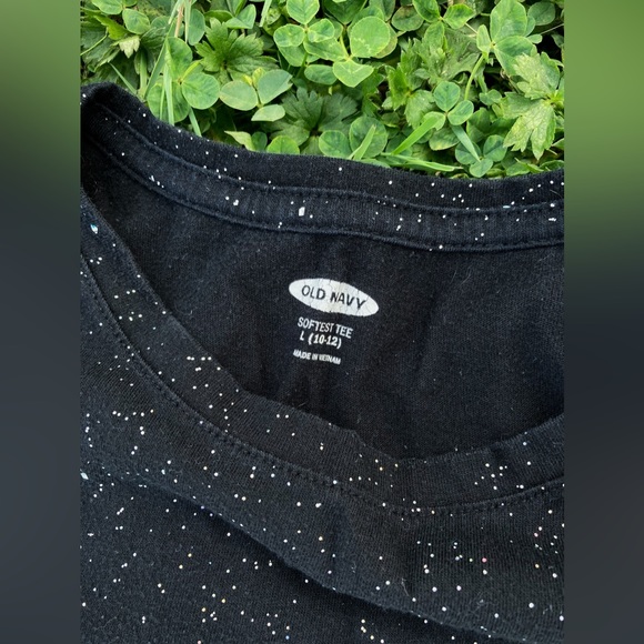 Old Navy Glitter Softest Tee Kids 10-12 Large - Picture 4 of 4